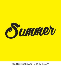 summer text on yellow background.