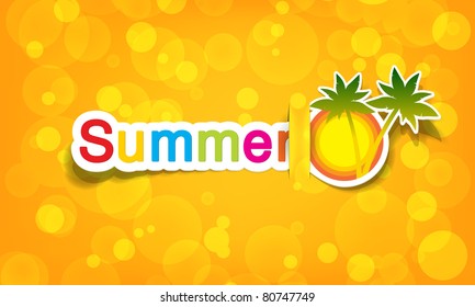 Summer text on yellow background