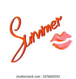 Summer text vector illustration