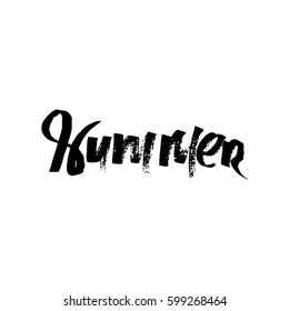 summer textured lettering. Hand drawn vector illustration. 