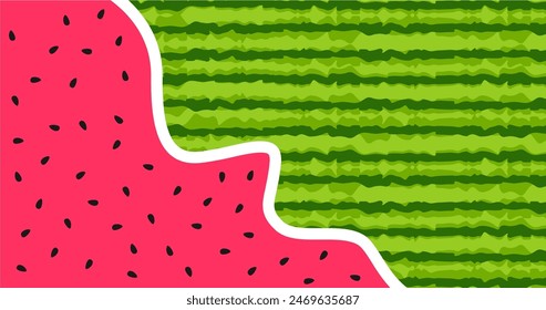 fondo del tema del verano y comida fresca o sandía de la fruta con concepto de color brillante.