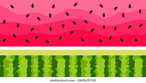 fondo del tema del verano y comida fresca o sandía de la fruta con concepto de color brillante.