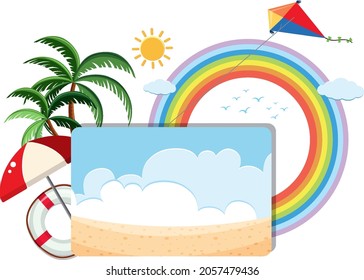 Summer theme banner template illustration