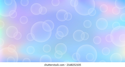 Summer theme blurred background with abstract color gradient and bubbles. Multicolored mesh