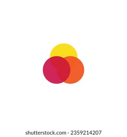 Summer theme circle logo with white background