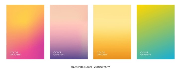 Gradientes de color de tema de verano. En verano se preparan carteles, carteles y folletos. Ilustración vectorial.