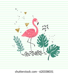 summer theme decor with flamingo