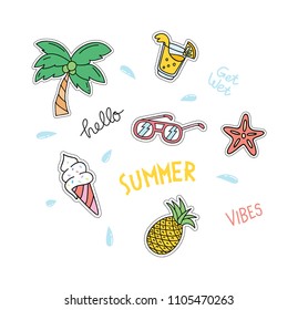 Summer theme patches set