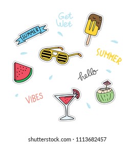 Summer theme patches set