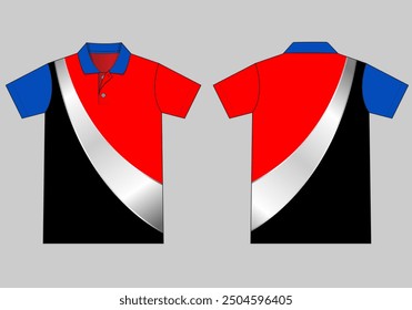 Summer theme polo shirt mock up vector set uniform apparel jersey