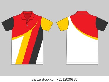 Verano tema polo camiseta maqueta de Vector conjunto uniforme ropa jersey