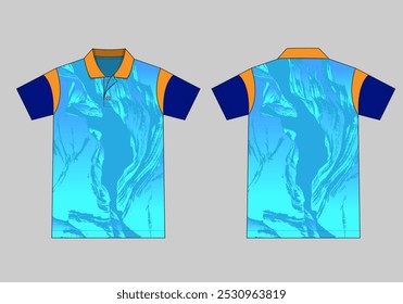 Summer theme polo shirt mock up vector set uniform apparel jersey
