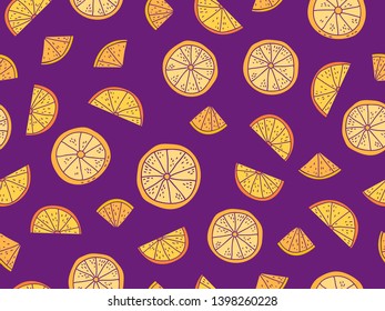 summer theme seamless pattern design with orange shape element