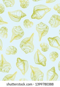 summer theme seamless pattern design with sea creature shape element