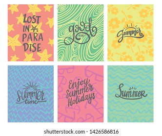 summer theme typography with colorful background design