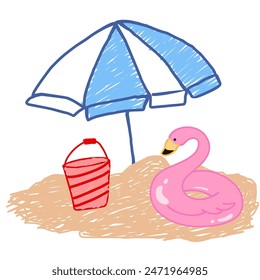 summer theme vector design suitable for holiday stickers, templates, nature theme, banners