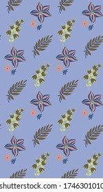 Summer theme in vibrant and colorful colors.  natural colors and  floral pattern pattern. Seamless pattern. Background image.