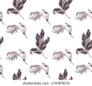 Summer theme in vibrant and colorful colors.  plants and leaves pattern. Seamless pattern. Background image.