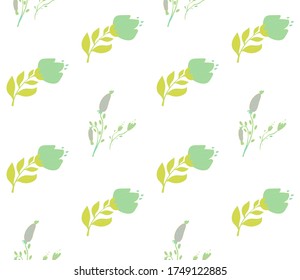 Summer theme in vibrant and colorful colors.  herbs and  wild herbs pattern. Seamless pattern. Background image.