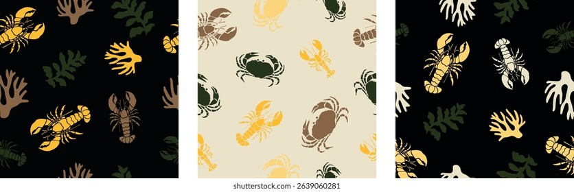Summer themed colorful sea creatures vector pattern summer themed colorful sea creatures vector pattern