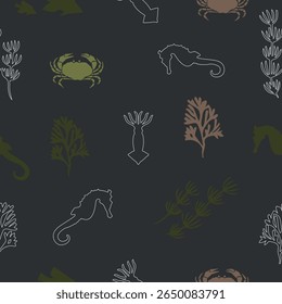 Summer themed colorful sea creatures vector pattern summer themed colorful sea creatures vector pattern
