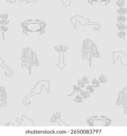 Summer themed colorful sea creatures vector pattern summer themed colorful sea creatures vector pattern
