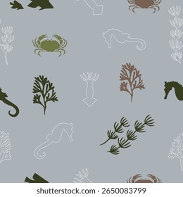 Summer themed colorful sea creatures vector pattern summer themed colorful sea creatures vector pattern