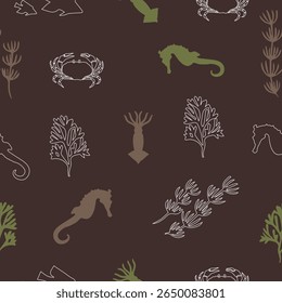 Summer themed colorful sea creatures vector pattern summer themed colorful sea creatures vector pattern