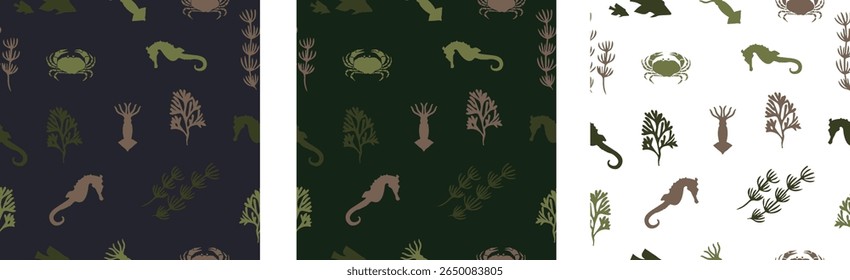 Summer themed colorful sea creatures vector pattern summer themed colorful sea creatures vector pattern