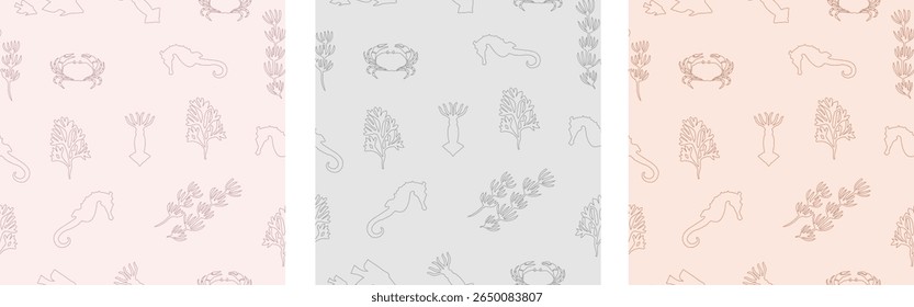 Summer themed colorful sea creatures vector pattern summer themed colorful sea creatures vector pattern