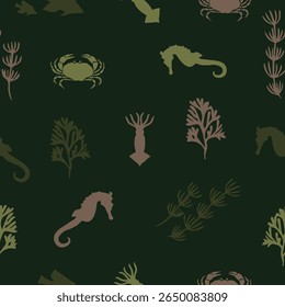 Summer themed colorful sea creatures vector pattern summer themed colorful sea creatures vector pattern