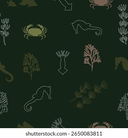 Summer themed colorful sea creatures vector pattern summer themed colorful sea creatures vector pattern