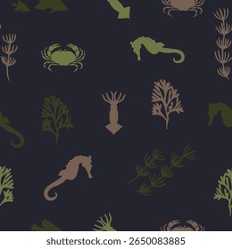 Summer themed colorful sea creatures vector pattern summer themed colorful sea creatures vector pattern