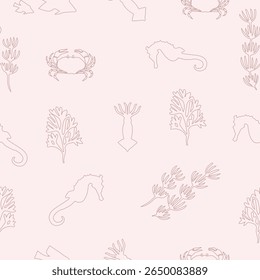 Summer themed colorful sea creatures vector pattern summer themed colorful sea creatures vector pattern