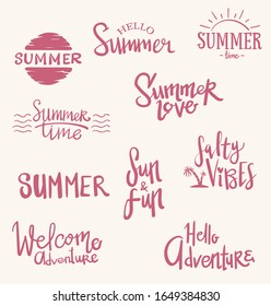 summer themed hand lettering typography design