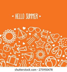 Summer themed icons background design