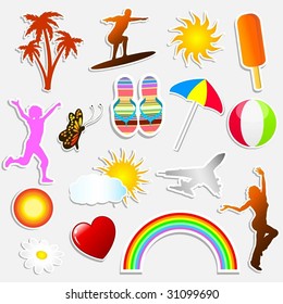 Summer themed stickers
