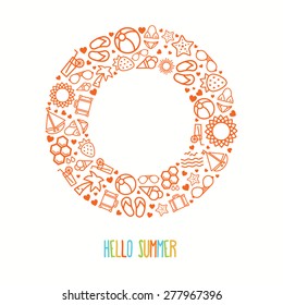 Summer themed wreath background