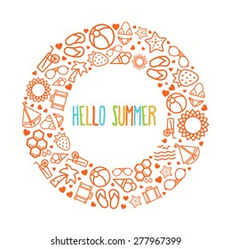 Summer themed wreath background