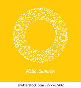 Summer themed wreath background