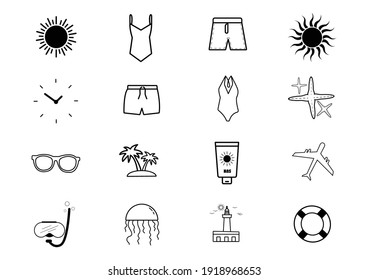 Summer Thin Line Icon Vector Illustration