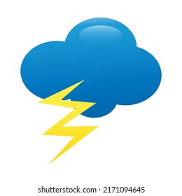 Summer thunderstorms. Storm clouds, thunderstorm lightning vector illustration. Cloud and lightning bolt icon for infographic, website or app.