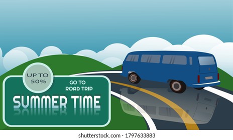 Tiempo de verano hasta 50% de banners para servicios de transporte terrestre y de viajes.