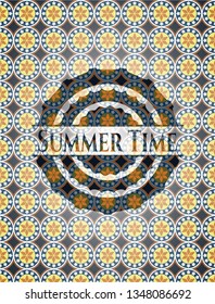 Summer Time arabesque style emblem. arabic decoration.