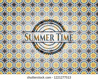 Summer Time arabic emblem background. Arabesque decoration.