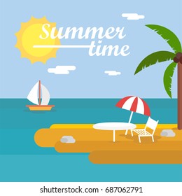 Summer Time Background Stock Vector (Royalty Free) 687062791 | Shutterstock