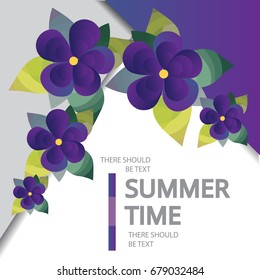 Summer time background for the design of flowers. Floral Vector illustration. A concept for your brochure, greeting card, business card, blank or banner.