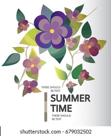 Summer time background for the design of flowers. Floral Vector illustration. A concept for your brochure, greeting card, business card, blank or banner.