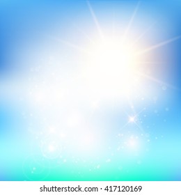 Summer time background - illustration. Vector illustration of a glowing Summer time background
