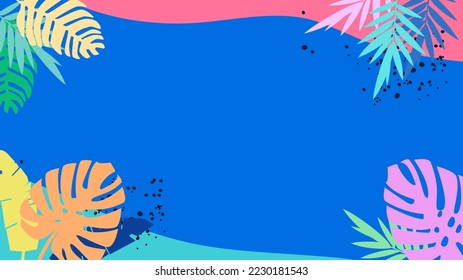 Summer time. Background of panoramic landscape of sea and beach and summer post template